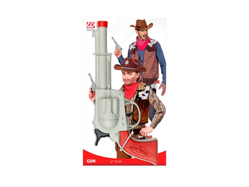 Szürke cowboy pisztoly - 23 cm