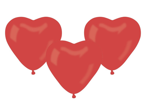 Piros szív lufi - 44 cm - 5 db.