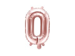 Fólia lufi 'O' betű rózsaszín és arany - 35 cm