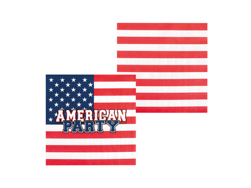 USA zászlós papírszalvéta - 33 cm - 20 db.