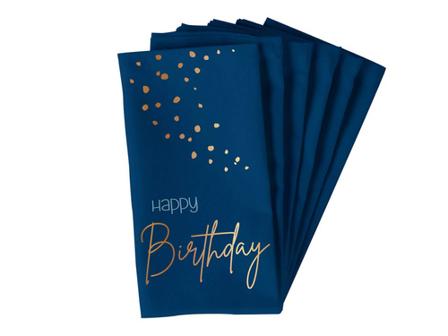 Tengerészkék Happy Birthday szalvéták - 33 cm - 10 db.