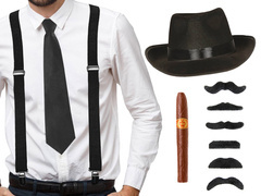 Gengszter szett fekete - 1 szett.