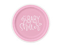 Papírtányérok babaköszöntőhöz rózsaszín - 23 cm - 8 db.