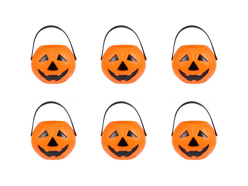 Halloween tök vödör - 7 cm - 6 db.