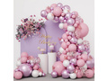 Léggömb girland léggömb készlet rózsaszín és lila - 124 db.