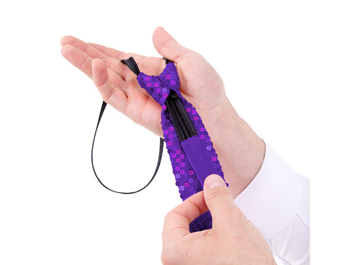 Flitteres nyakkendő - lila - 36 cm - 1 db.