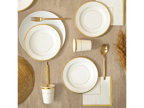 Elegant Gold fehér papírpoharak - 270 ml - 6 db.