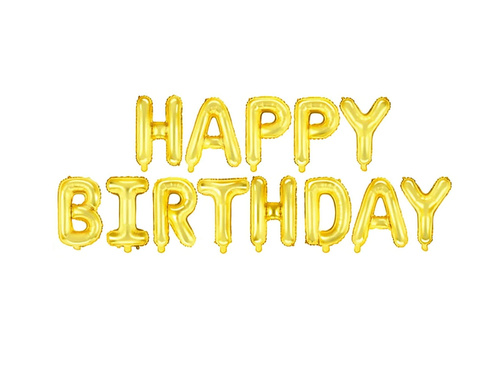 Boldog születésnapot fólia léggömb - arany