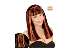 Fekete és narancssárga neon Patsy paróka kiemelésekkel