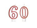 Számgyertyák piros peremmel - 60 - hatvan - 2 db.