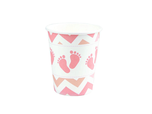 Papírpoharak babaköszöntőhöz Lábak rózsaszín - 6 db.