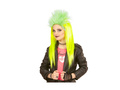 Neon sárga és zöld punk paróka