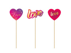 Szerelem papír tortadísz - 3 db.