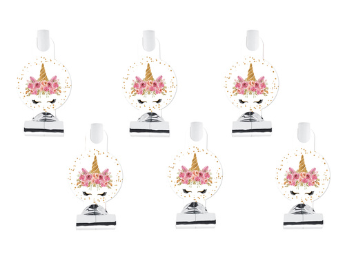 Egyszarvú kitekerhető trombitasípok - 6 db