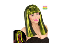 Fekete és sárga neon Patsy paróka kiemelésekkel