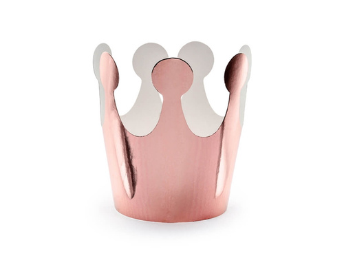 Party korona rózsa arany - 6 db.