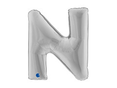 Fólia lufi N betű ezüst - 40" - 1 db.