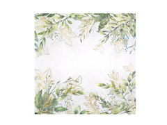 Papírszalvéta zöld levelekkel - 33 cm - 20 db.