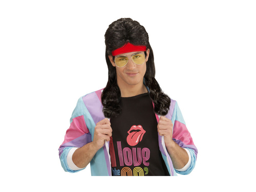 Piros sport zenekar fekete göndör hajjal