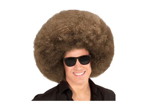 Nagy barna afro paróka, kiváló minőségű