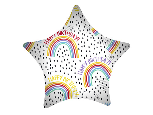 Boldog születésnapot csillag fólialufi - 46 cm - 1 db.