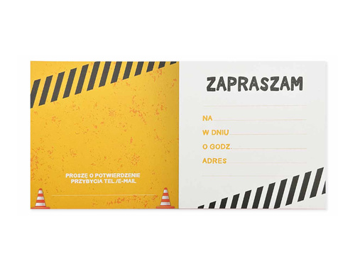 Születésnapi meghívók Excavator - 5 db.