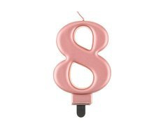 Fém gyertya rózsaarany - 8 - nyolc - nyolc