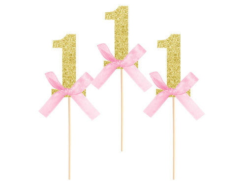 Rózsaszín masnis muffinszedők a szülinapi bulira rózsaszín masnival - 6 db.