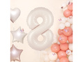 Fólialufi krémszínű lufi 8-as szám - 100 cm - 1 db.