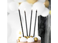 Hosszú fekete és arany születésnapi gyertyák - 15 cm - 8 db.