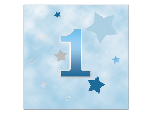 Csészék + szalvéták + papírtányérok készlet a születésnapi partira Csillagok kék - 44 db.