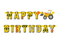 Boldog születésnapot építkezés banner - 220 cm - 1 db.