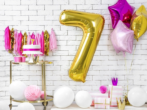 Számgyertya csillámmal - 7 - 1 db.