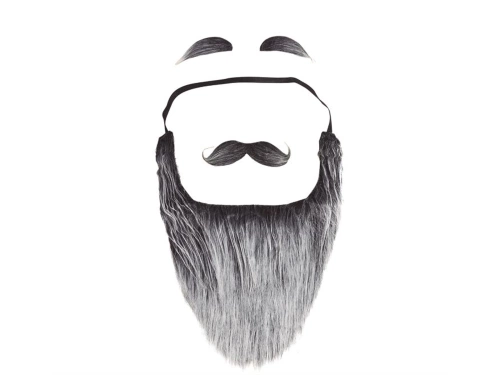 Hosszú szürke szakáll szemöldökkel - 1 db.