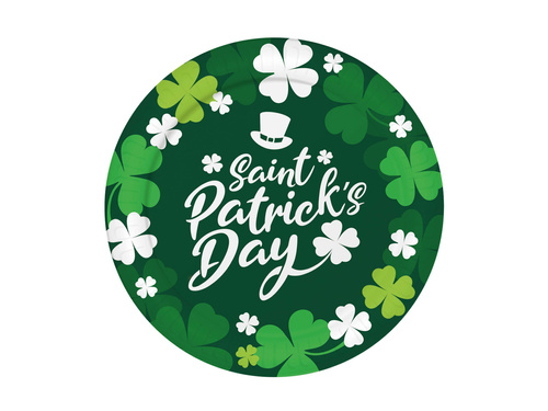 Szent Patrik-napi papírtányérok - 23 cm - 6 db.