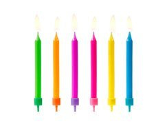 Színes születésnapi gyertyák - 6 db.