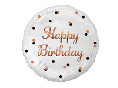 Fólialufi rózsaarany felirattal Happy Birthday - 46 cm - 1 db.