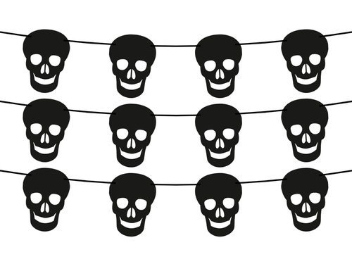 Halloween füzér - Koponyák - 500 cm