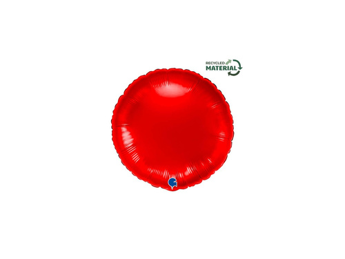Kerek piros fólialufi - 14" - 1 db.