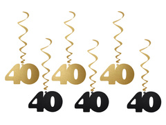 Lógó dekoráció örvények 40. születésnap - 6 db.
