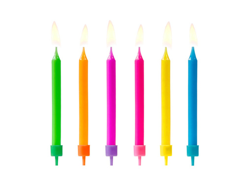 Színes születésnapi gyertyák - 6 db.