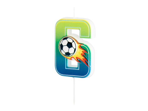 Focis számgyertya - 6 - 1 db.