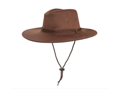 Barna cowboy kalap nagy karimával - 1 db.