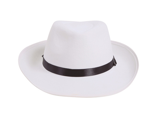 Gengszterkalap fehér, fekete csővel - 1 db.