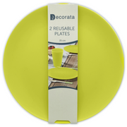 Többször használható műanyag tányérok zöld - 25 cm - 2 db.