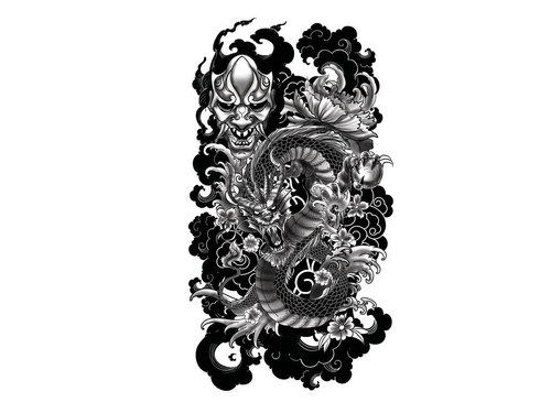 Sárkányos alkar tetoválás - 1 db.