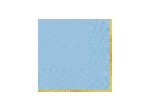 Csészék + szalvéták + papírtányérok kék arany peremmel - 22 db.