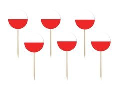 Lengyel zászlós tortadíszek - 6 db.