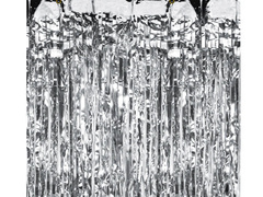 Függöny - Ajtófüggöny ezüst metál - 200 cm x 100 cm