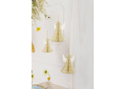 Angyal rozettás függődísz - 24 cm - 1 db.